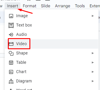 How to insert a YouTube video in Google Slides