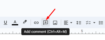 How to add a comment in Google Docs—comment button