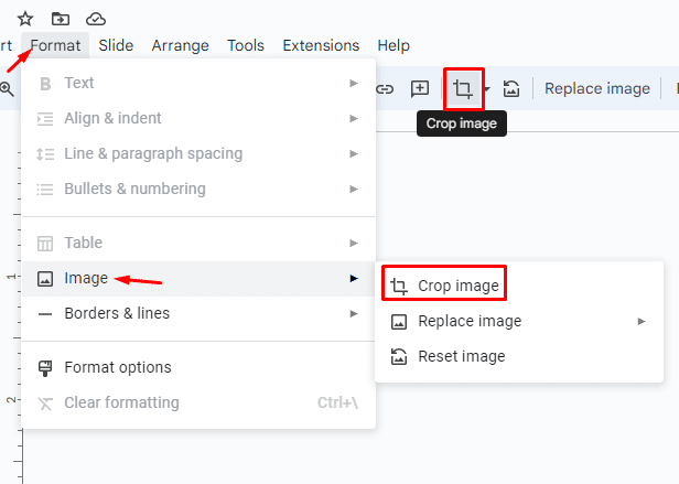 How to crop image in Google Slides