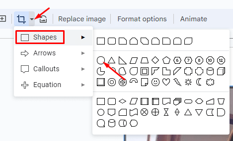 How to make a picture a circle in Google Slides