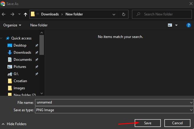 How to save PNG image to your computer 