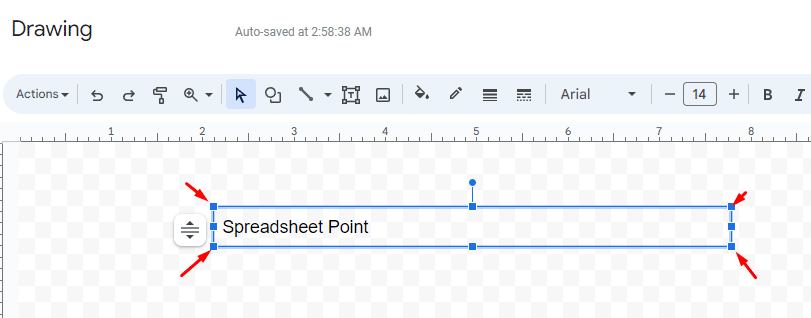 How to resize a text box in Google Docs