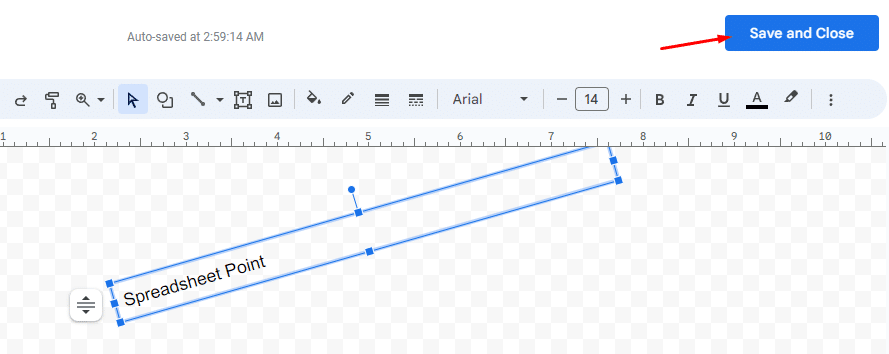 How to save and close drawing tool in Google Docs