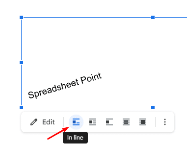 Where to find the in-line mode in Google Docs