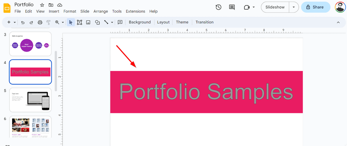 Google Slides—Type text in WordArt