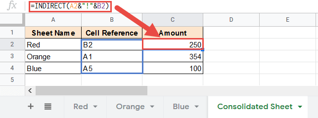 Pull data using cell reference as the value