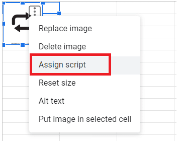 Right-click the image and choose Assign script.