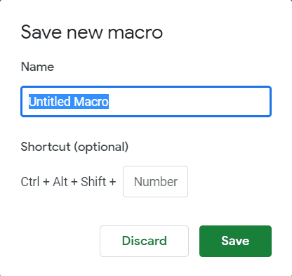 Save New Macro dialog box