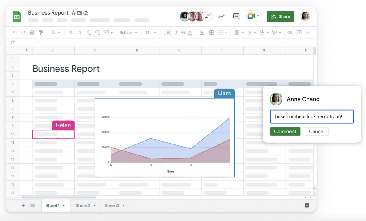 Smartsheet vs Google Sheets -- Google Sheets screenshot