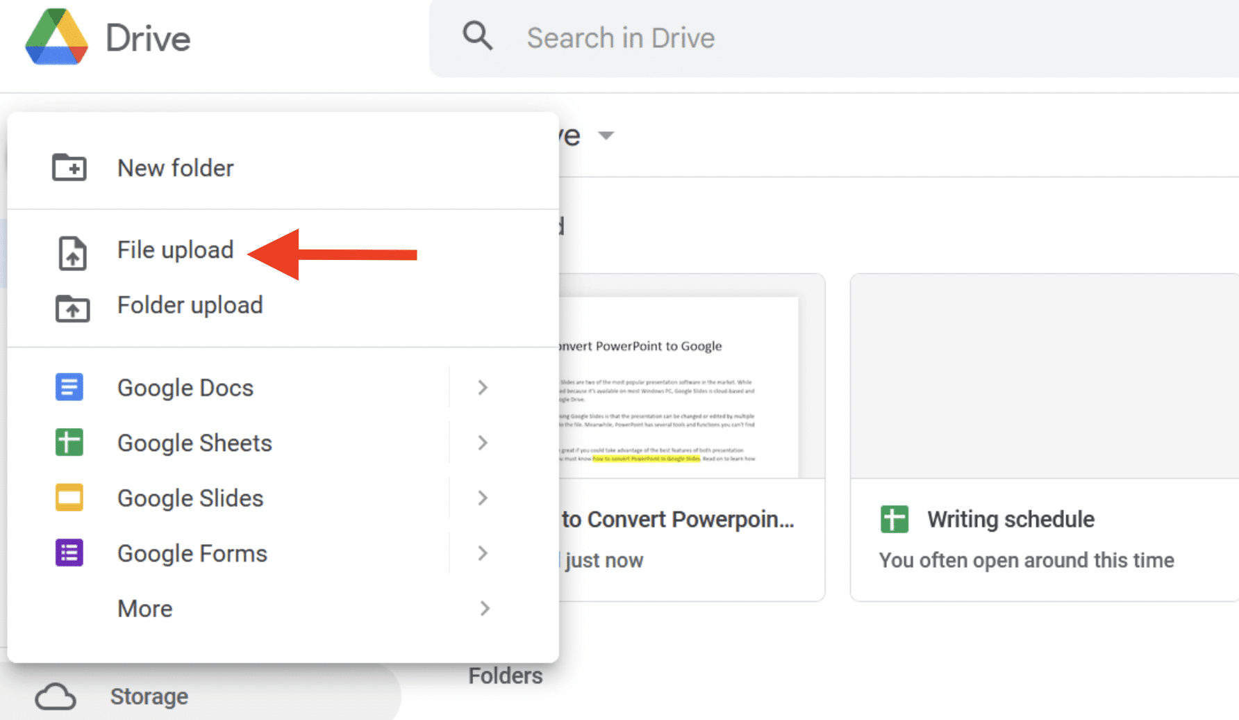 ppt file upload to google slides