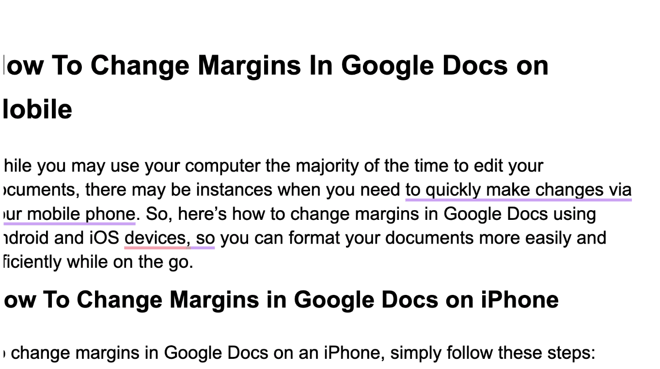 google docs words going off page