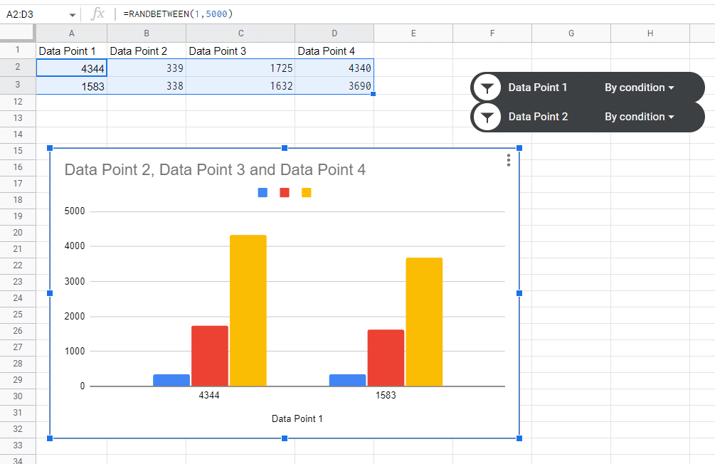 Adding graphs to copy and edited slicers