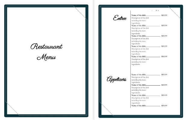 Fancy google docs menu template