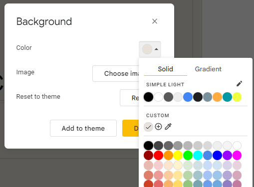 Select a background color