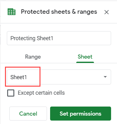 Select the sheet