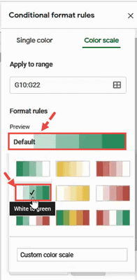 Select the type of scale