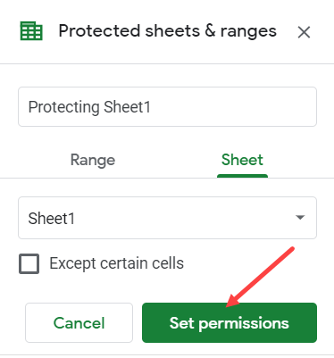 Set permissions