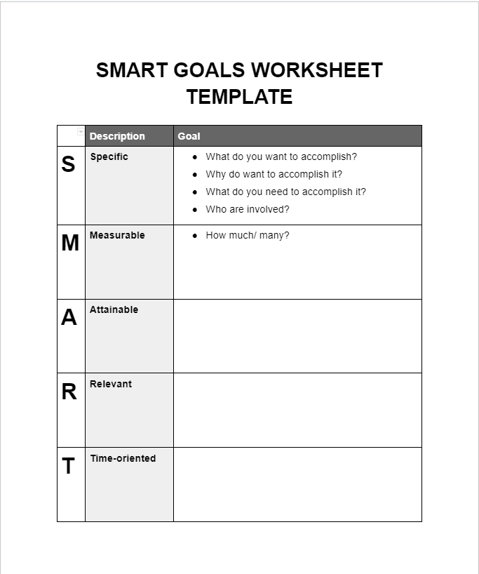 Smart goals template - 1