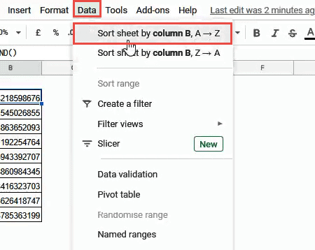 Sort Sheet By