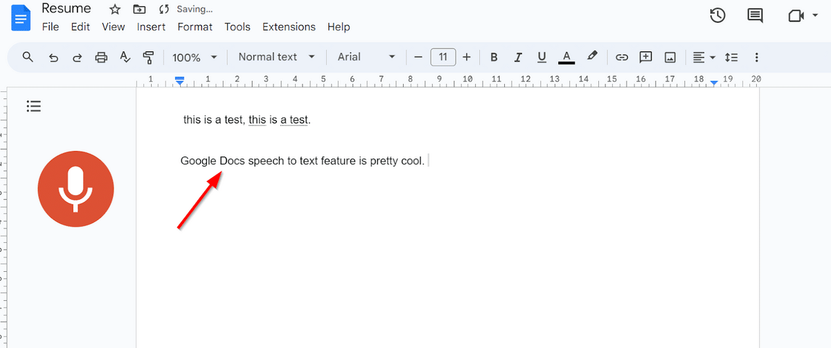 Unselect text in Google Docs