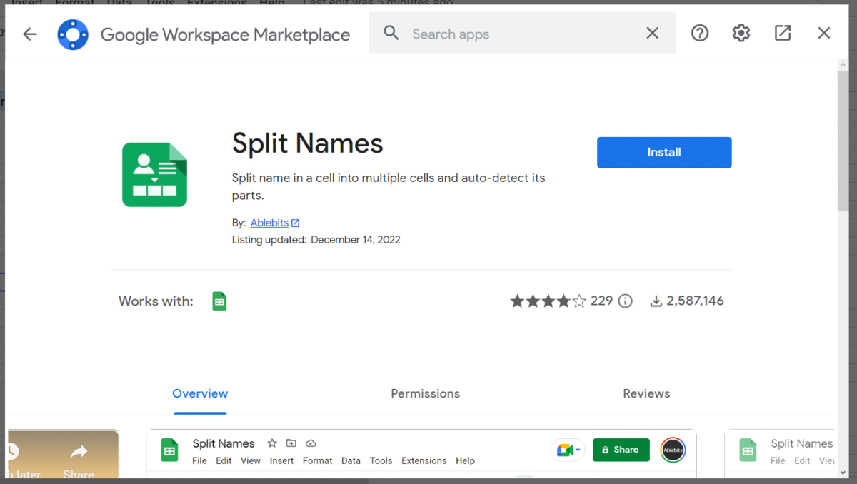 Split Names add-on