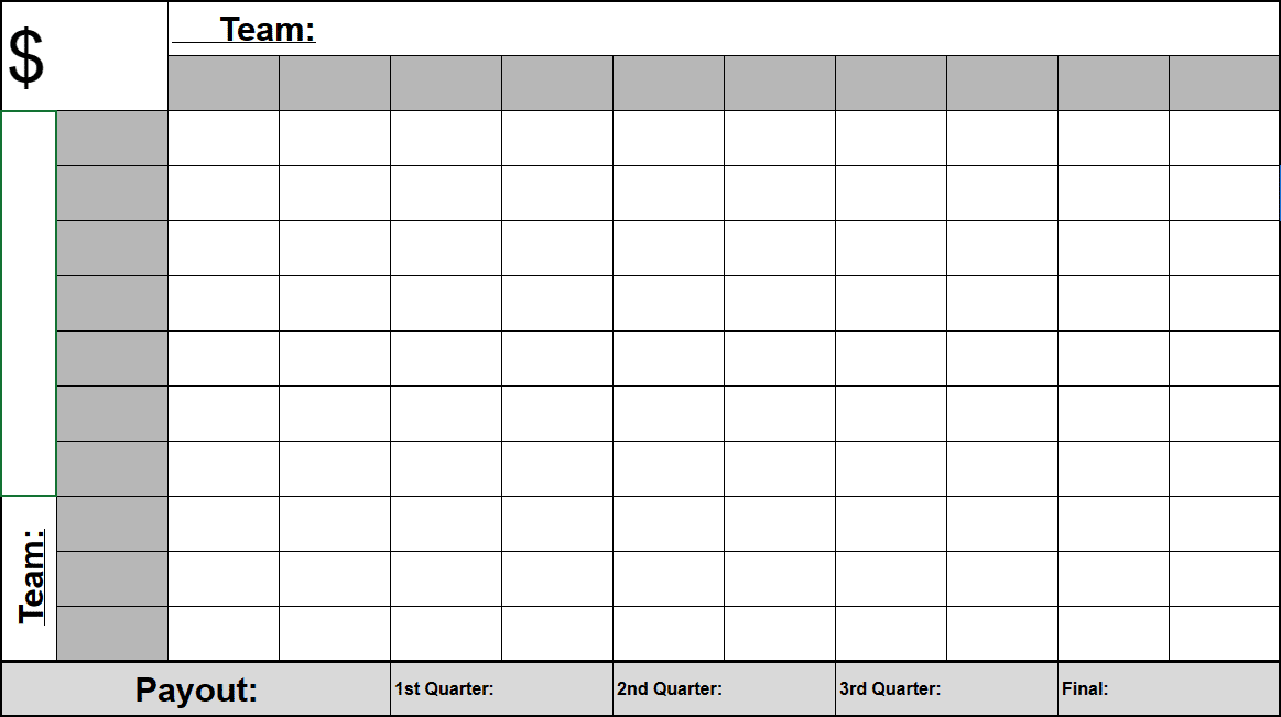 Static Super Bowl Squares in Google Sheets