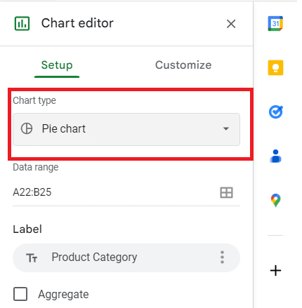 Step 3: In the chart editor, go to the Chart type drop down menu.