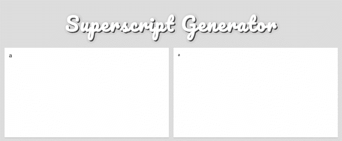 Superscript generator for Google SHeets