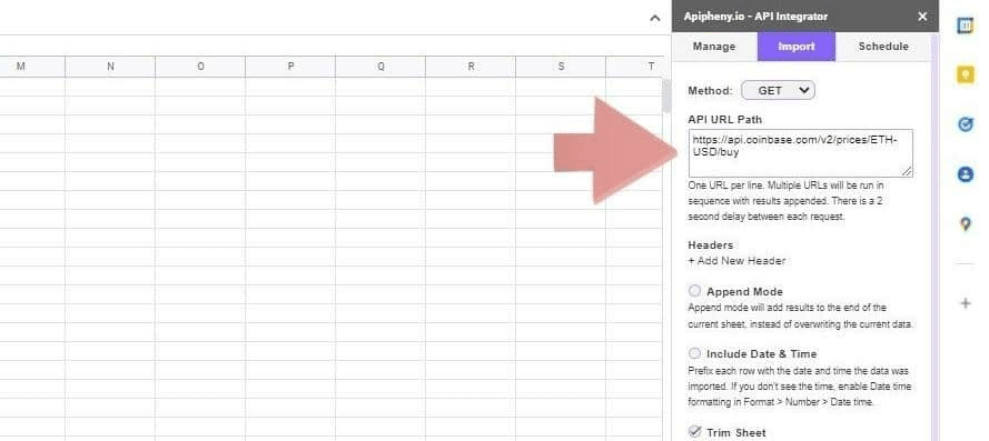 Supply Google Sheets import JSON the path