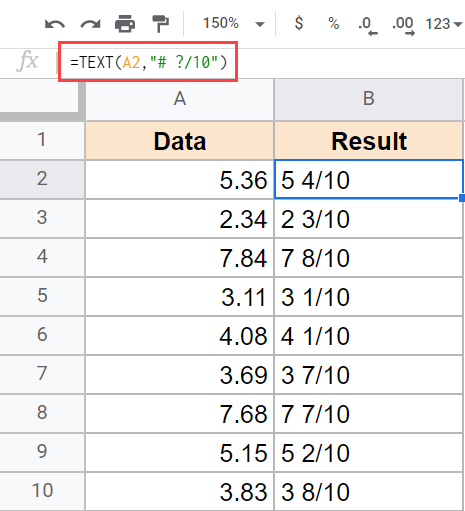 Text formula to show a fixed denominator