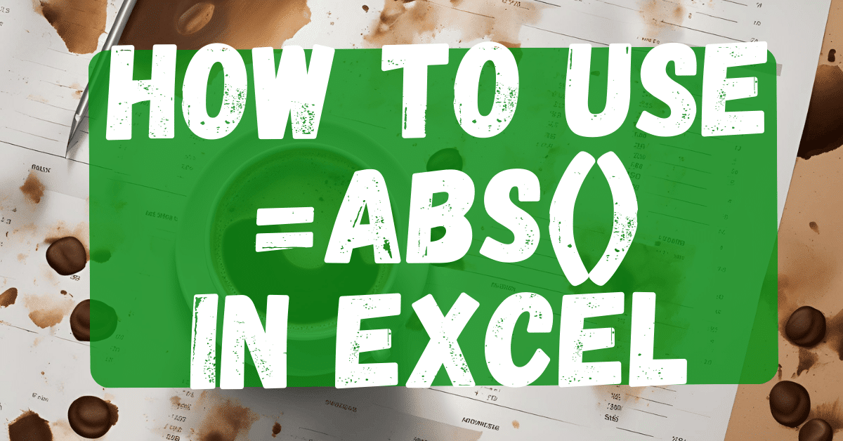 Here's how to use =abs() in Excel. It finds the absolute value of a cell.