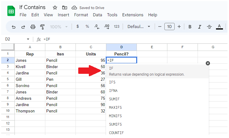 using autofill for if formula 