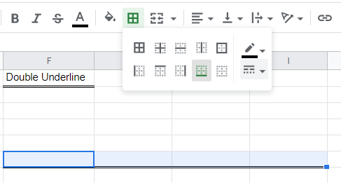 Underline a range of cells