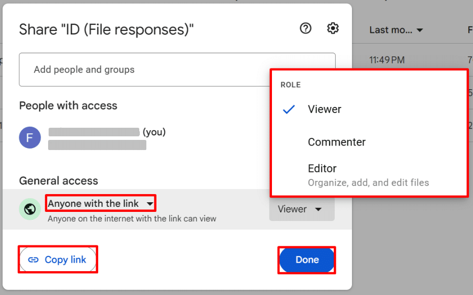 "Anyone with the link" sharing on Google Drive