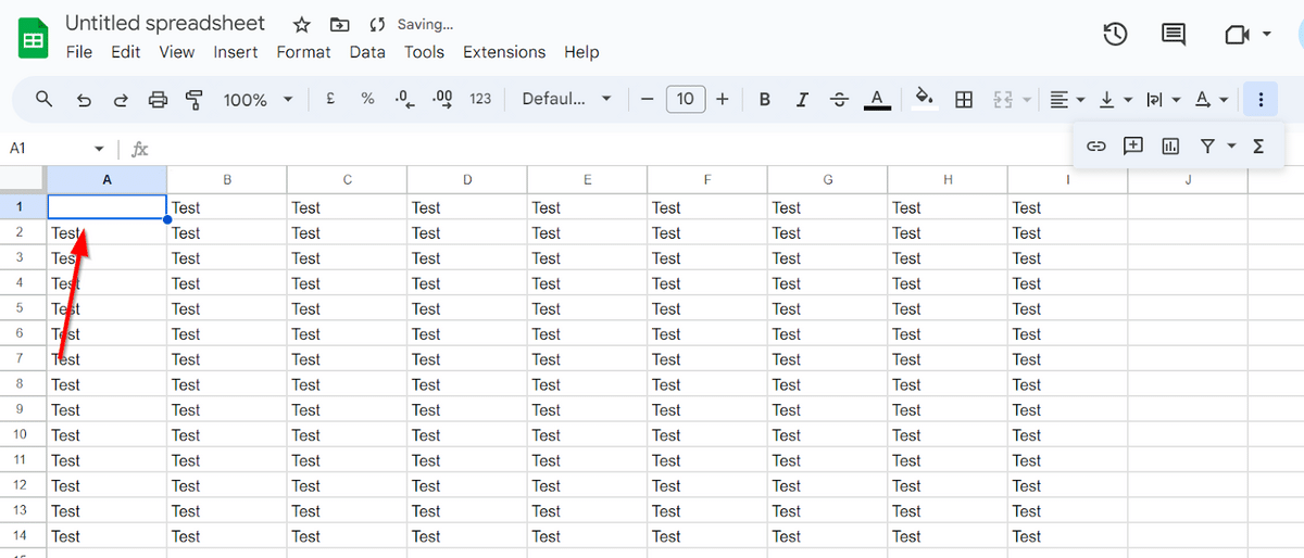 Delete cell in Google Sheets by hitting the delete button