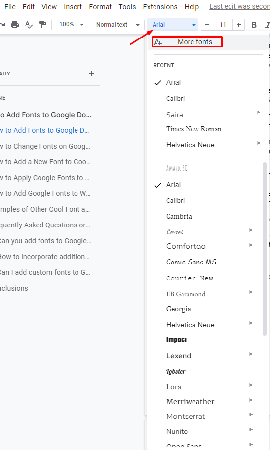 How to add font to Google Docs