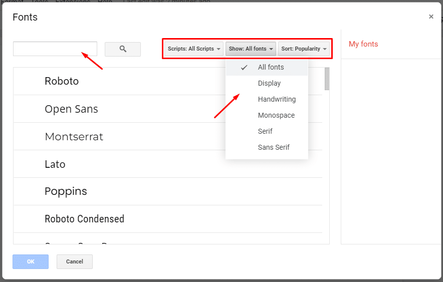 How to choose fonts for Google Docs