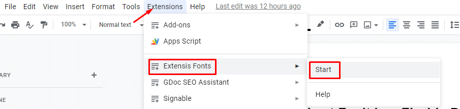 Installing font add-ons in GDocs