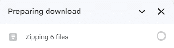 Google Docs zip folder downloading