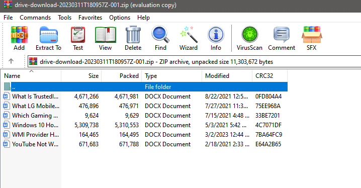 Extract zip folder