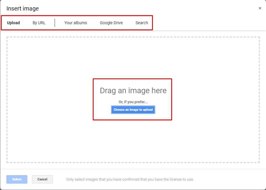 Insert image options