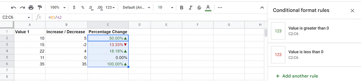 Adding colors for greater than and less than