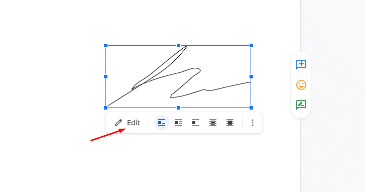 How to Insert Signature in Google Docs - edit signature