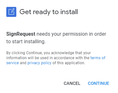 Google Docs - install SignRequest