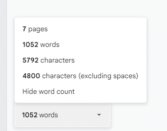 How to Check Word Count on Google Docs - pages, characters (excluding spaces) word count