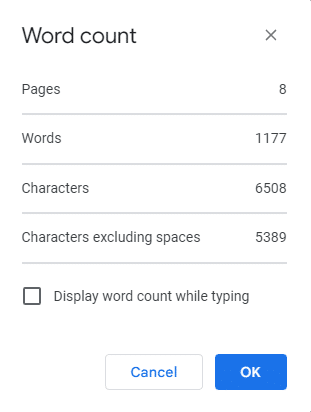 How to Check Word Count on Google Docs - word count