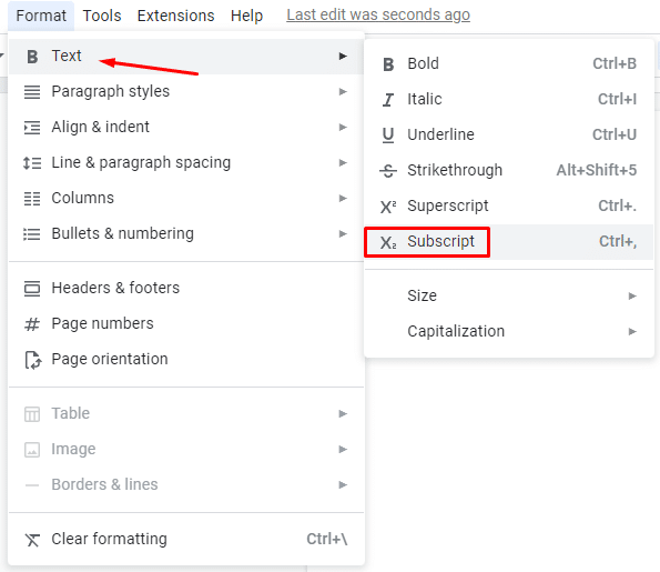 How to do subscript in Google Docs—how to use subscript on Google Docs