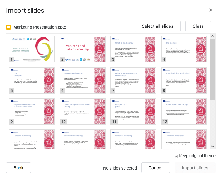 import slides from powerpoint to google slides