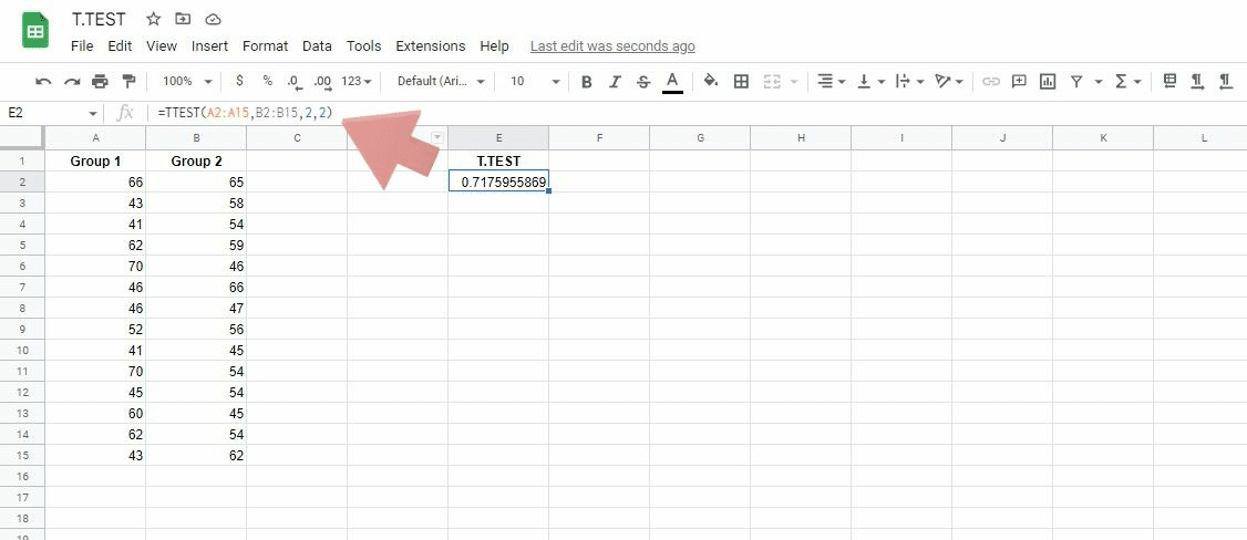 How to Do a T-Test in Google Sheets