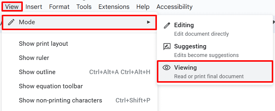 How to hide comments in Google Docs—where to find the Viewing mode